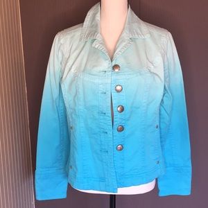 Patchington ombré blue jean jacket size large
